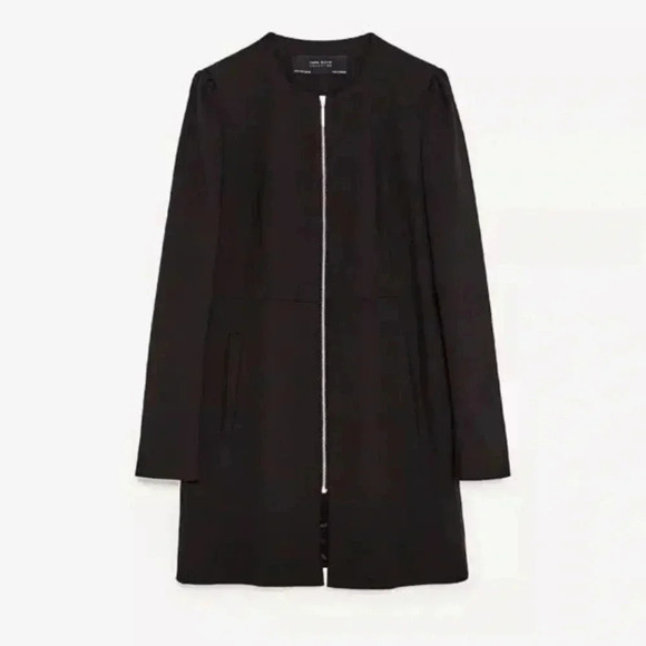 ZARA Black Zip Jacket – Edgy Minimalist, L - Picture 3 of 7